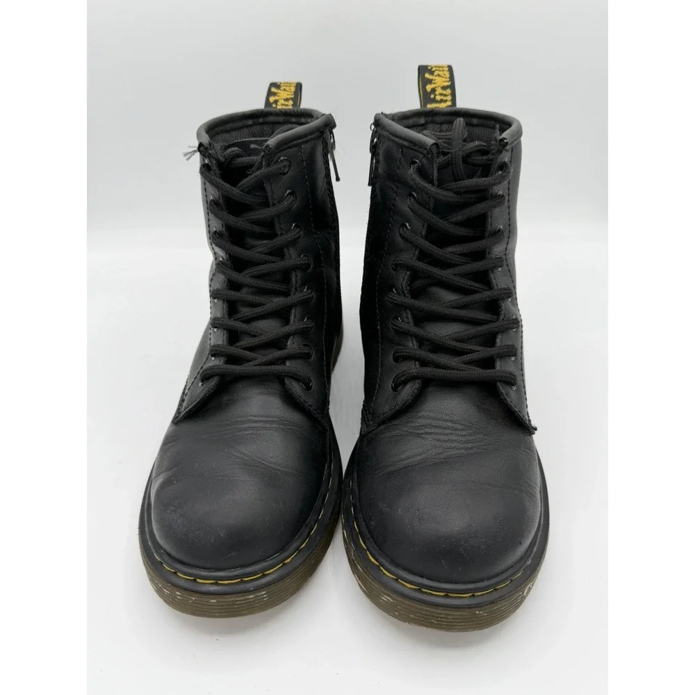 Dr. Martens Junior Collection Softy Lace Up Side Zipper Black Combat Boots Sz 3